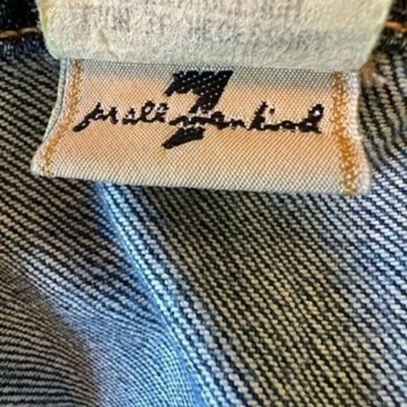 Vintage 7 For All Mankind Women's Blue Denim Jacket With Button Front & Pockets - Picture 10 of 16